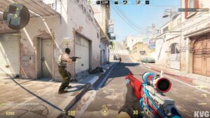 Counter-Strike 2 competitive FPS gameplay screenshot showing tactical team combat